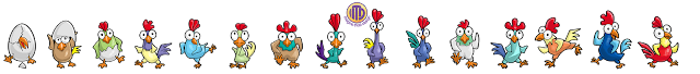 Rooster Race characters designed and illustrated by Imagine That! Design