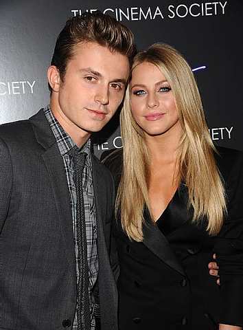 Actors Kenny Wormald and Julianne Hough attend the Cinema Society premiere
