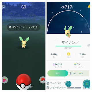 ポケモンgo 色違いプラスル マイナンを狙うもハプニング 色違いプラスルの見分けが難しすぎる ふみの色違いポケモンブログ