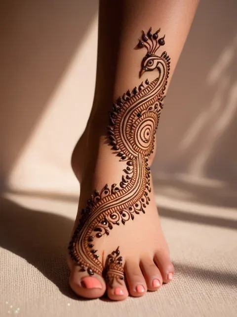 Peacock Feet Mehndi Design