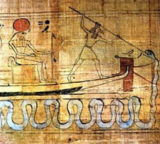 Barca de Ra - Set repele Apep-Apófis no submundo (Duat)