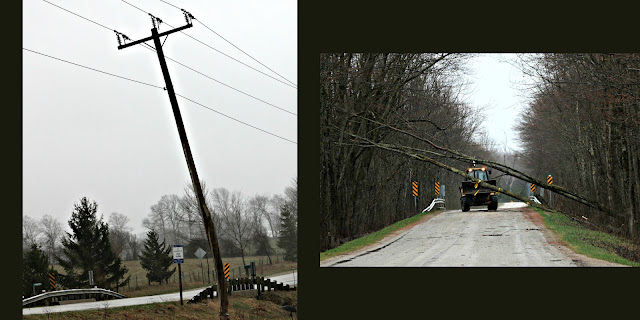 May 4, 2018 Getting turned around twice on the drive home as all things wood fall before the wind.