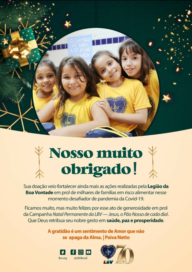 Estado de Pernambuco recebe o apoio da campanha de Natal da LBV