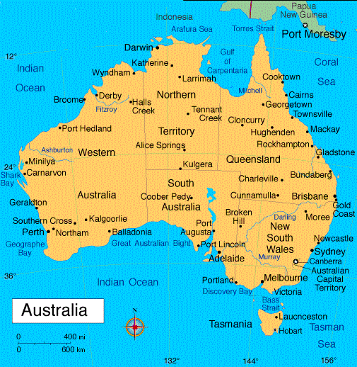 Political Map Of Australia