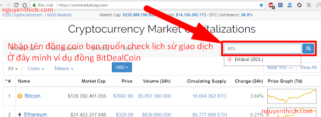 Hướng dẫn tra cứu lịch sử giao dịch các đồng Coin qua Explorer