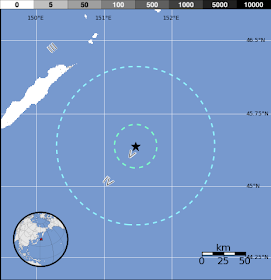 Epicentro terremoto islas Kuriles, 11 de Julio 2012