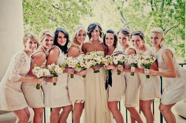 white bridesmaid dress