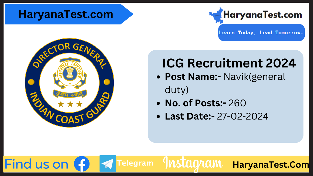 ICG Navik GD Recruitment 2024