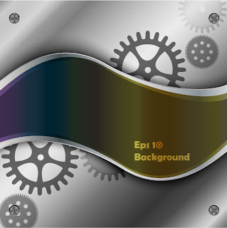 歯車と流線の背景 mechanical flow lines background イラスト素材