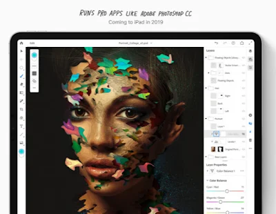 Photoshop CC user interface on the 2018  iPad Pro