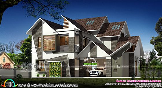 3333 square feet modern  sloping roof house  Kerala  home  