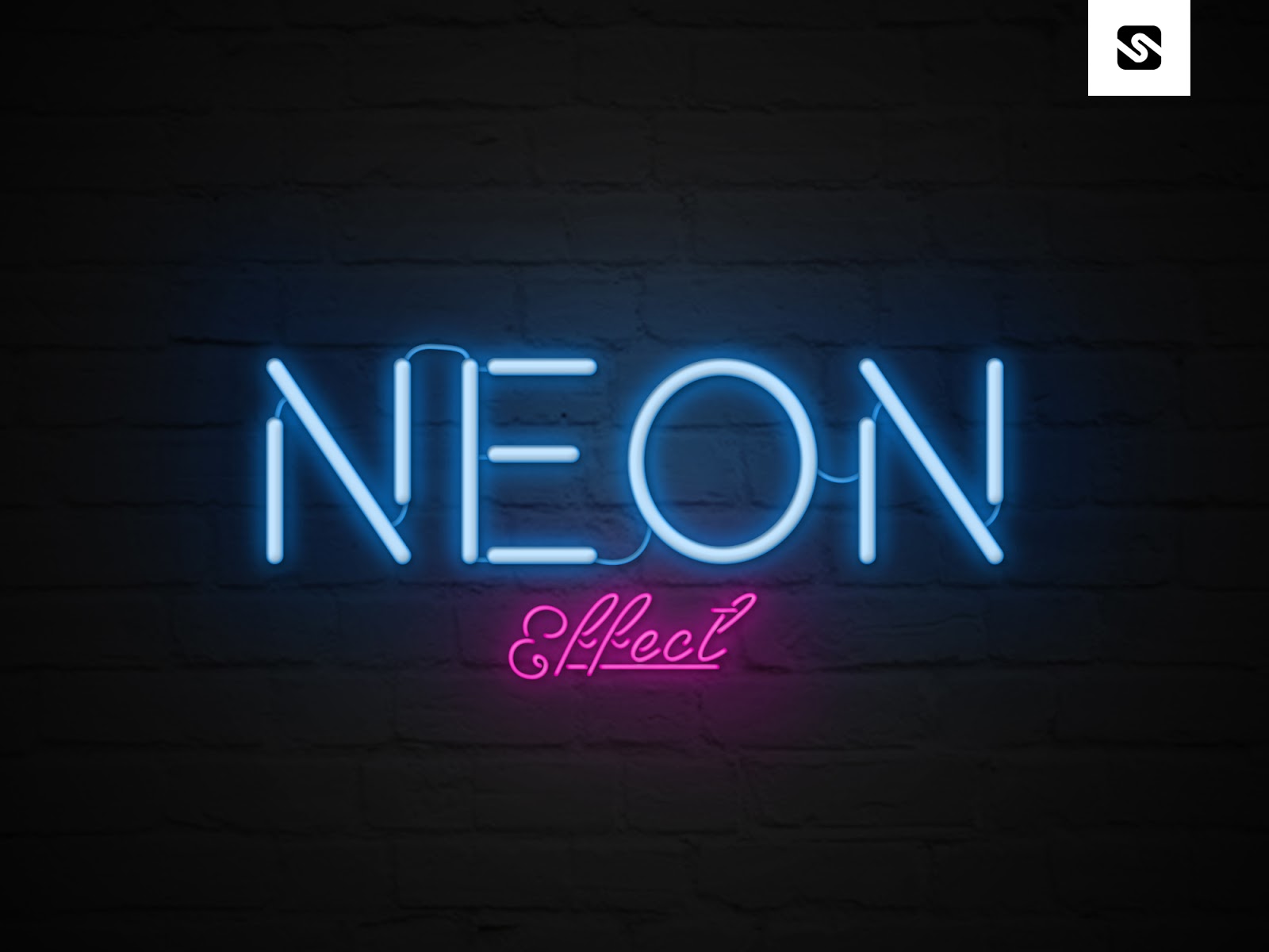 mockup neon free download logo File PSD Free effect Text Download Neon Template.