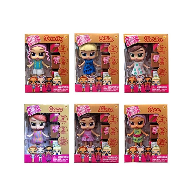 Six mini poupées Boxy Girls.