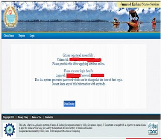 j&K domicile certificate portal popup window