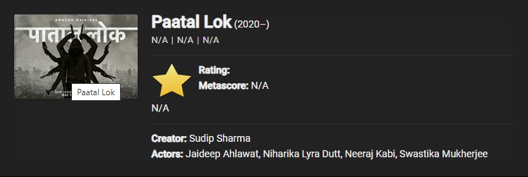 Download Paatal Lok (2020) Season 1 Hindi 720p [300MB]