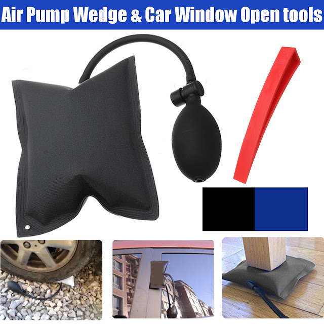 Auto Air Pump Wedge Inflatable Pad Car Door Window Entry Tool Opener Alignment 