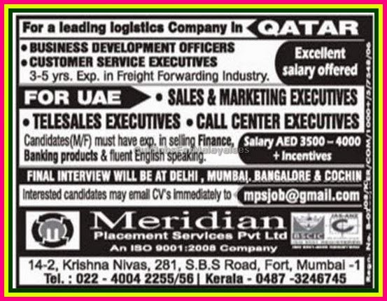 Leading Logistics company vacancies for Qatar & UAE