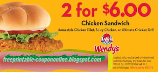 Free Printable Wendys Coupons