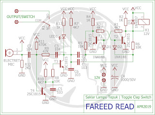 skema Saklar Lampu Tepuk atau Toggle Clap Switch - Fareed Read 