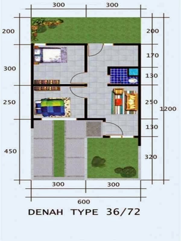  Denah  Rumah  2  Lantai  Type  75 desain rumah  minimalis  type  