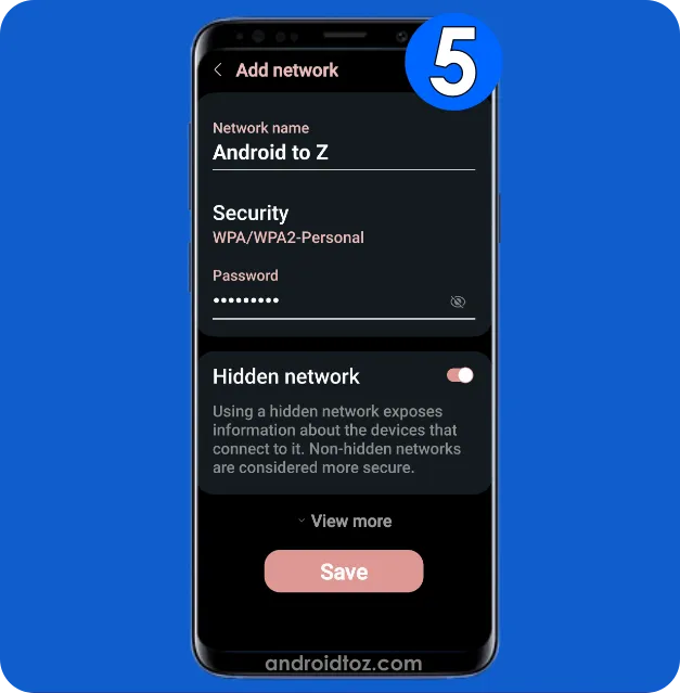Connect a Hidden Mobile Hotspot on Samsung (3/3)