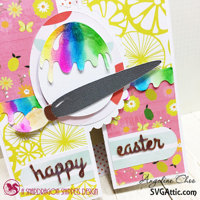 ScrappyScrappy: Happy Easter Card with SVG Attic #svgattic #scrappyscrappy #happyeaster #easter #card #cardmaking #papercraft #bifoldcard #watercolor