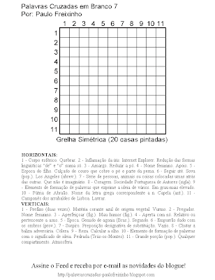 Palavras Cruzadas em Branco para imprimir