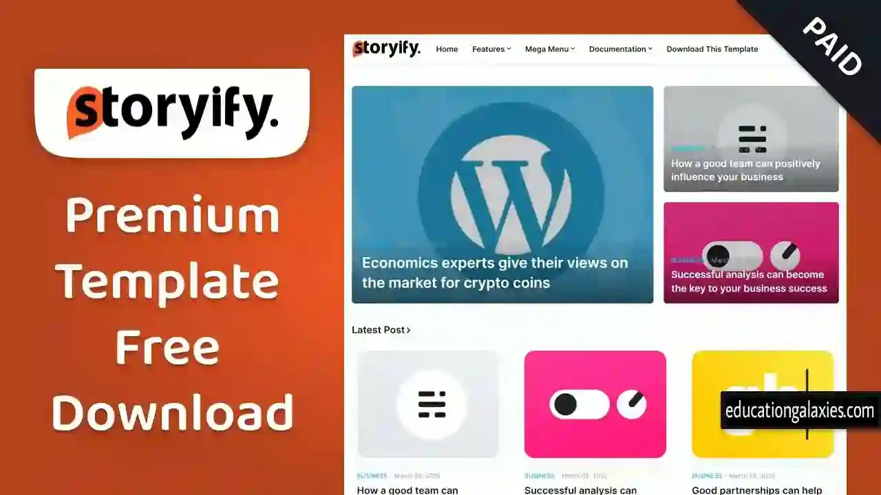 Storify Premium Blogger Template Free Download Now Latest