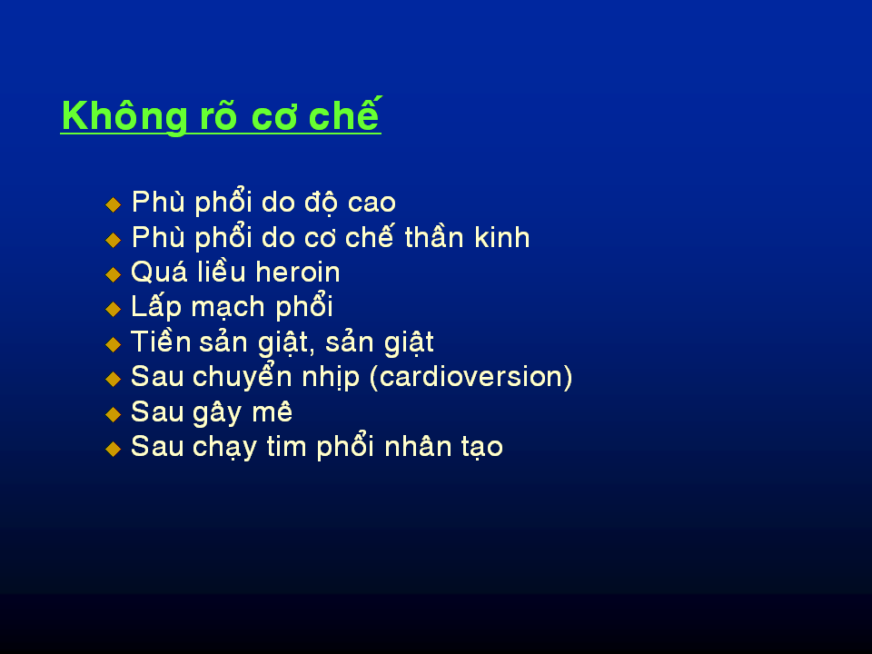 BỆNH HỌC: Phù phổi cấp