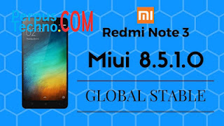 ROM MIUI 8.5.1.0 Global Stable Redmi Note 3 Pro