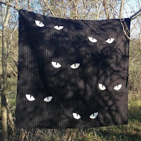 Glow in the Dark Spooky Eyes Halloween Quilt