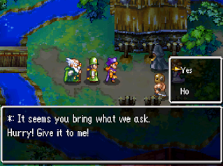 Alena's party negotiates with a group of kidnappers in Dragon Quest IV.