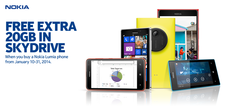 Nokia FREE 20GB SkyDrive storage