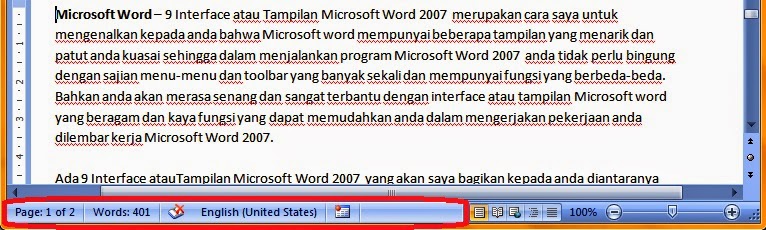 9 Interface atau Tampilan Microsoft Word 2007