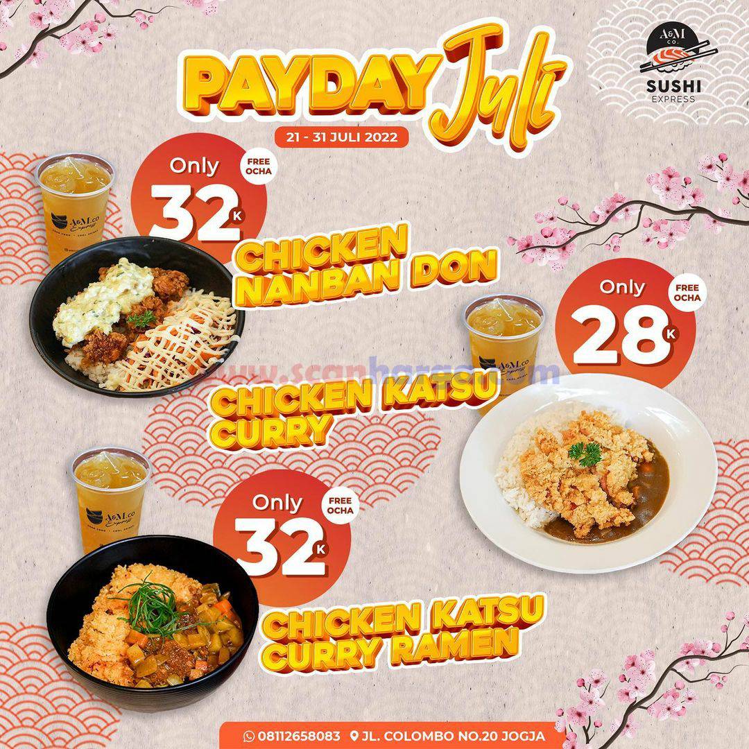 AMCO Sushi Express Promo PAYDAY – Beli 3 Menu harga mulai Rp 28.000