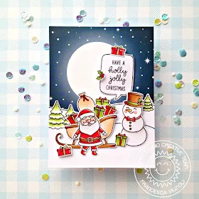 Sunny Studio Stamps: Santa Claus Lane Feeling Frosty Hogs & Kisses Scenic Route Holiday Card by Franci Vignoli