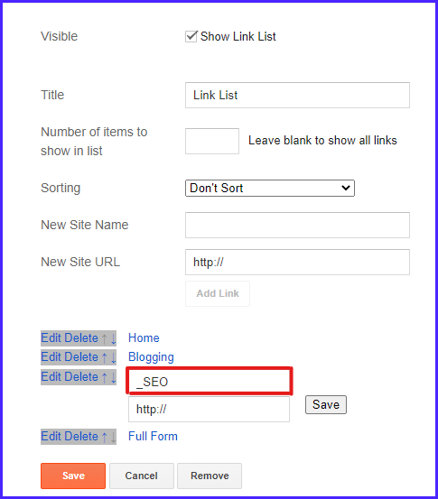 How to create drop down menu in blogger