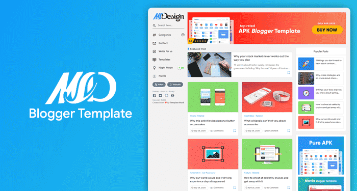 Free Premium MSD Grid Style Blogger Template