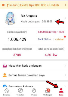 Cara Memasukkan Kode Undangan Cashzine, cara mengetahui kode undangan cashzine kita