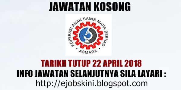 Jawatan Kosong Koperasi Anak Sains Mara Berhad - 22 April 2018