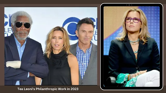 Tea Leoni 2023, Tea Leoni 2023 awards, Tea Leoni 2023 philanthropy, Tea Leoni upcoming projects, Tea Leoni Death of a Unicorn