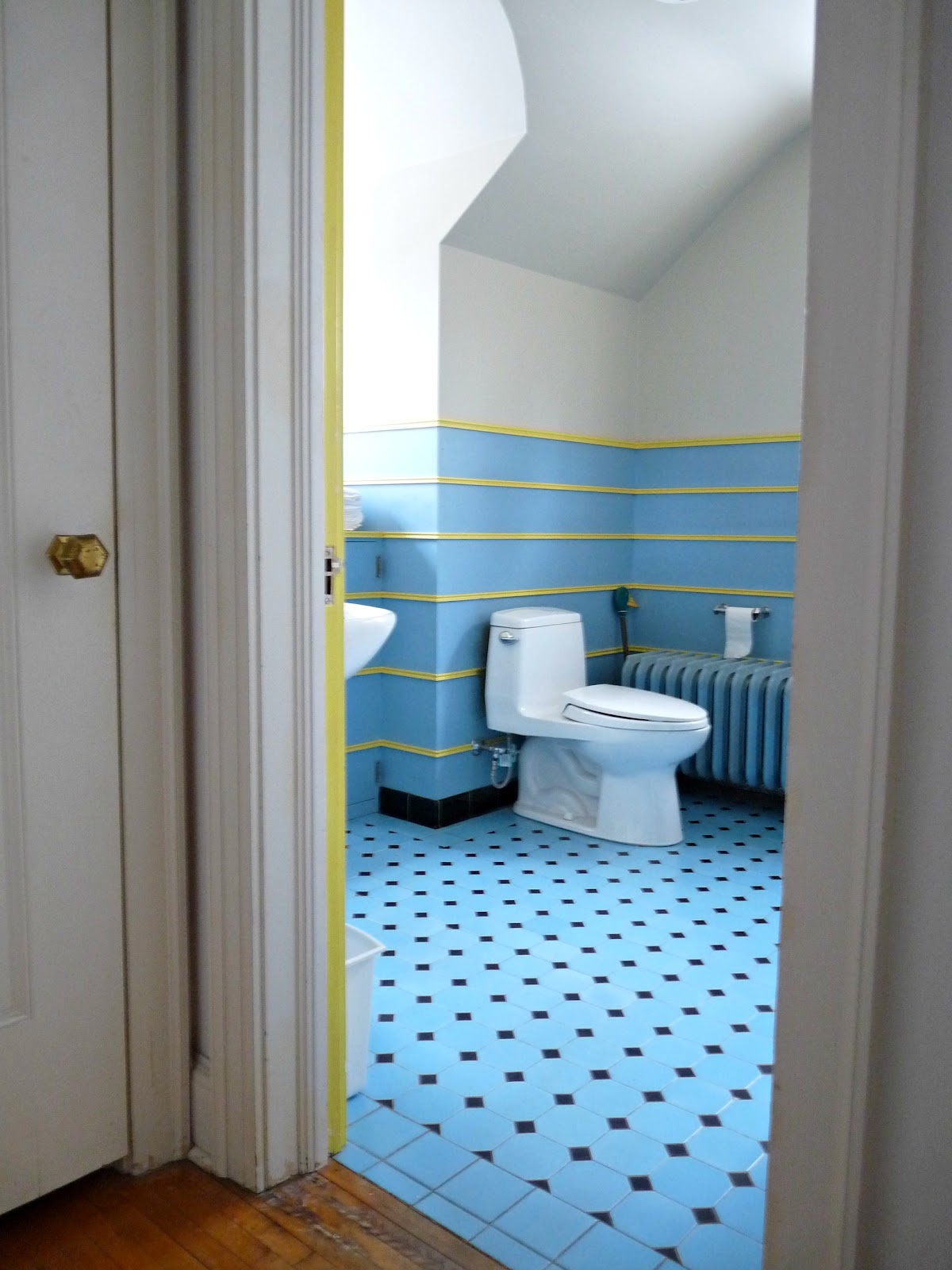 green bathroom vanity Blue bathroom with amazing built in vanity facing the lake