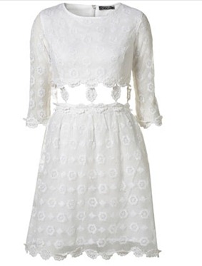 white daisy chain shift dress top shop