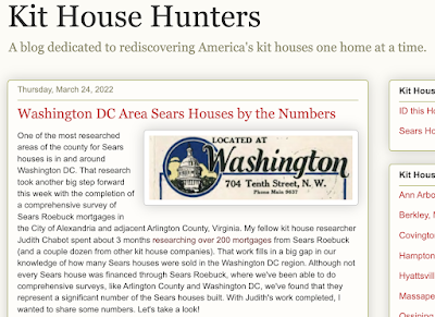 color image of Kit House Hunters blog post snippet intro on data on sears houses in washington dc area