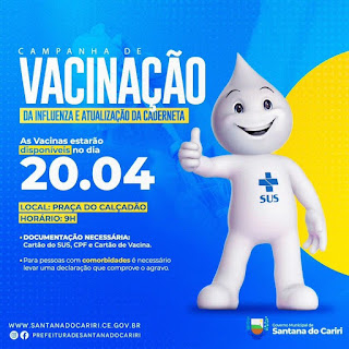 S DO CARIRI - SECRETARIA DE SAÚDE REALIZA CAMPANHA DE VACINAÇÃO DA INFLUENZA E ATUALIZAÇÃO DA CADERNETA