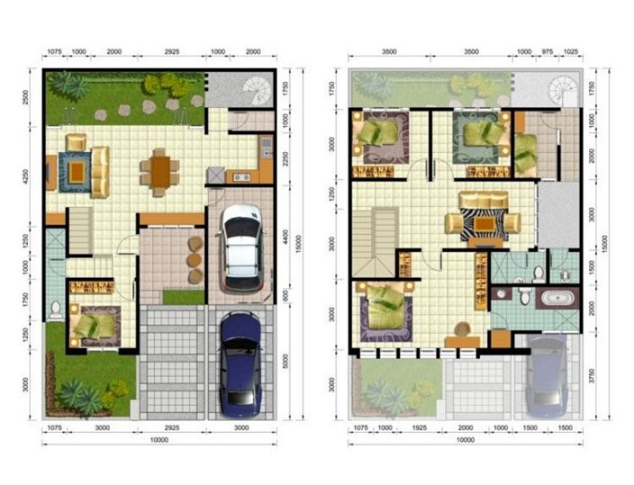 denah rumah tipe 60 yang inspiratif