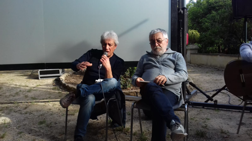 Presentazione a Palermo del libro Pensare sul mare tra-le-terre, di Augusto Cavadi 6/6/2019 - Francesco Giardina con l'autore