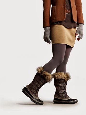 Adorable Sorel Snow Boot With tights And Skirt