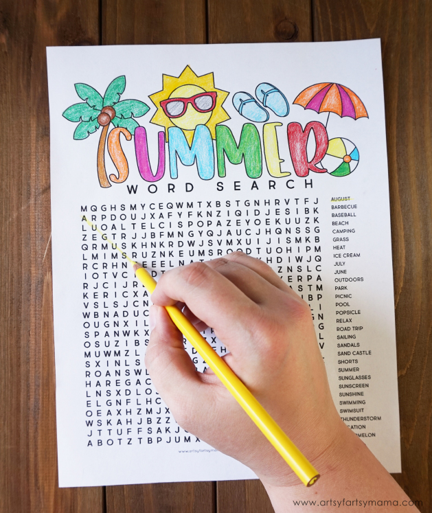 Free Printable Summer Word Search Coloring Page Artsy Fartsy Mama