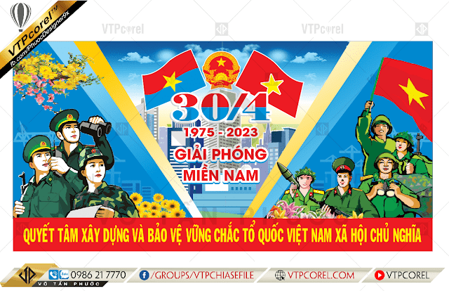 Pano ngang giải phóng miền nam thống nhất đất nước 30 tháng 4